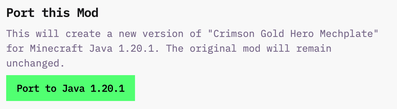Port Mods between versions